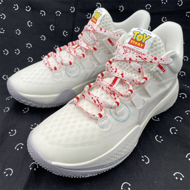 适配 音速9low 青年版乳白色红色泼墨夜光荧光扎染鞋带 红色银河星空