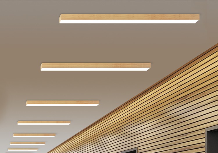 欧普电灯木纹长条吸顶灯led长方形办公灯木方通吊顶专用灯过道走廊