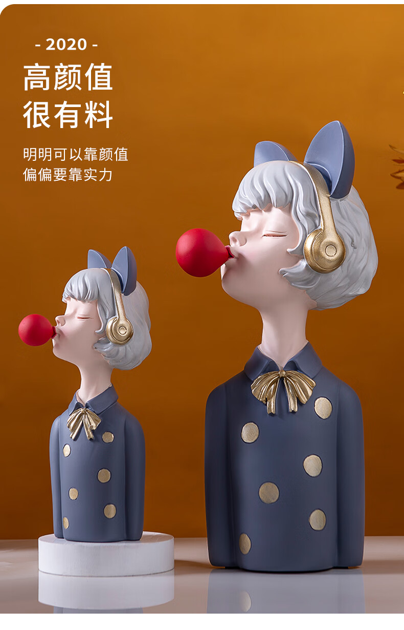 racekish创意泡泡女孩摆件轻奢风家居客厅电视柜装饰品新结婚送女生日