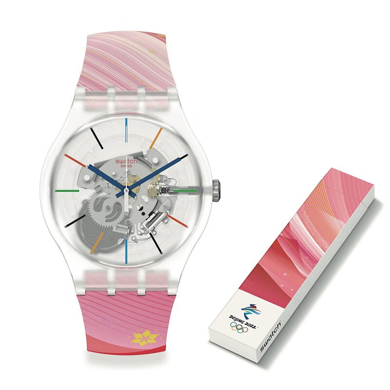 斯沃琪(swatch)瑞士手表 2022冬奥会纪念礼盒款送男友送女友男女情侣