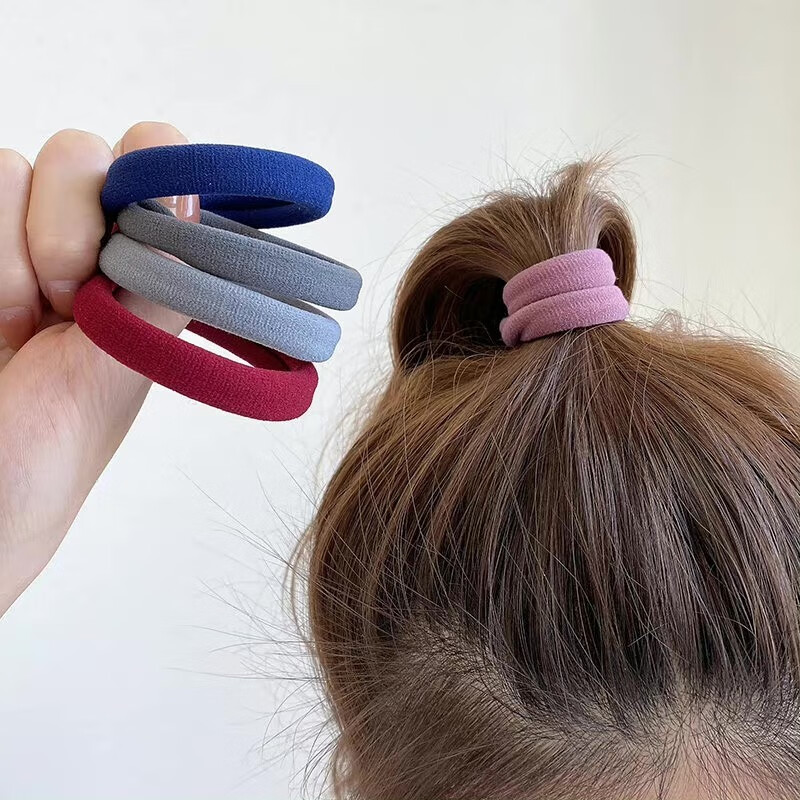 彩虹房子无接缝发圈高弹力皮筋扎头发不伤发绳女绑头韩国简约头绳 高