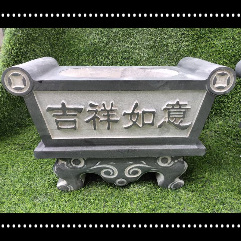 石雕香炉摆件天然青石香炉整块石头雕刻无粘家用寺庙烧香佛堂墓地炉鼎