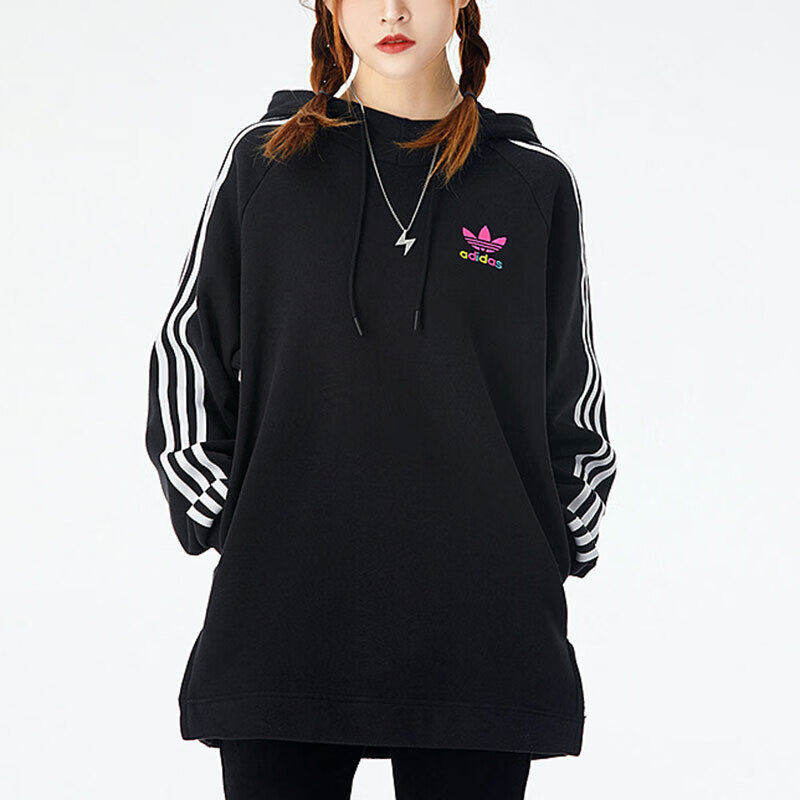 adidas阿迪达斯三叶草女装卫衣春季新款运动服跑步时尚舒适保暖休闲连