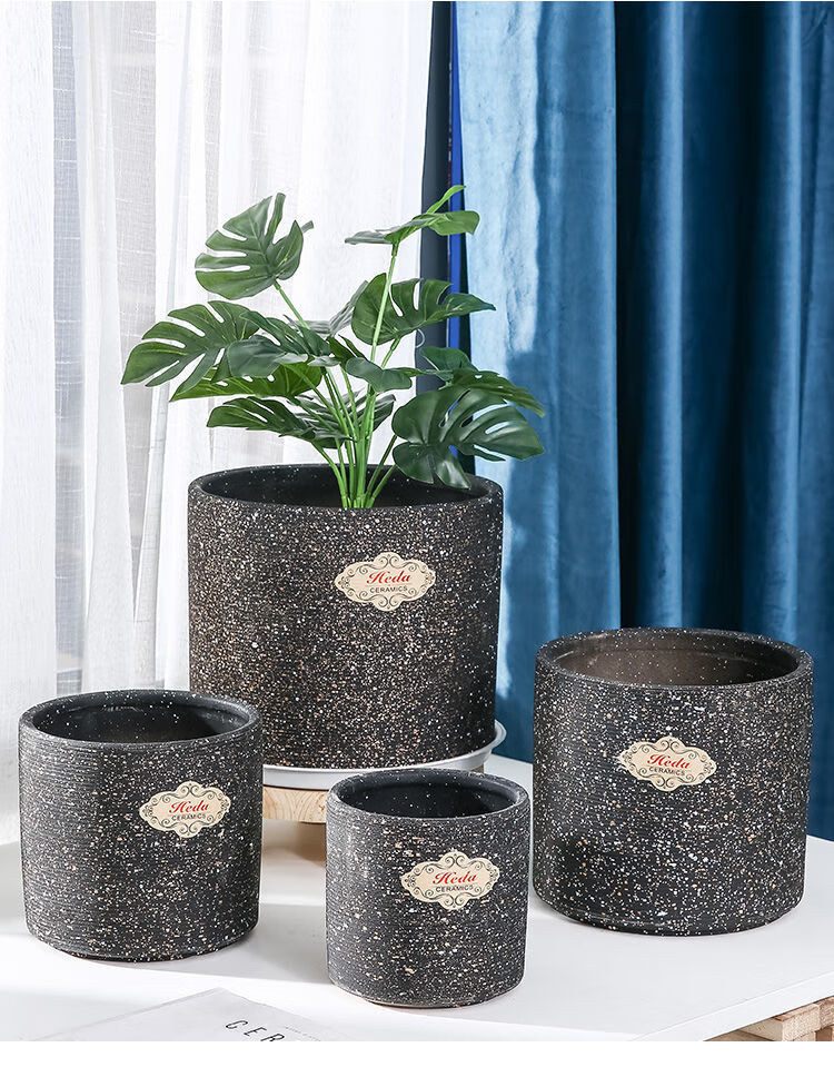 网红花盆陶瓷花盆特大号带托盘手工创意简约欧式厂家直销特价批发绿色