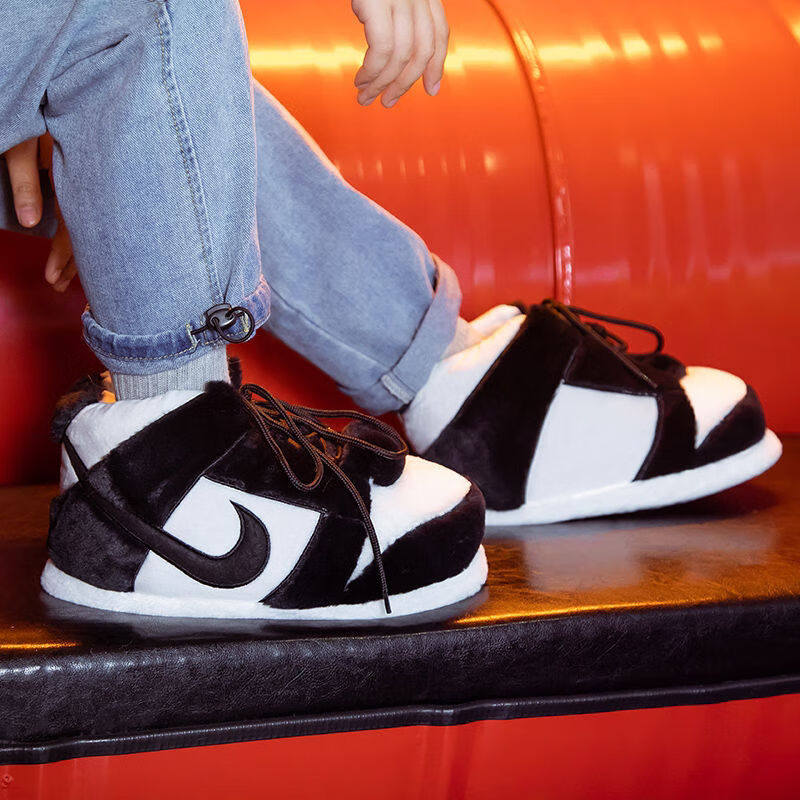 冬季恶搞aj棉拖鞋回到未来毛绒鞋情侣居家保暖加厚胖胖面包鞋男女7z