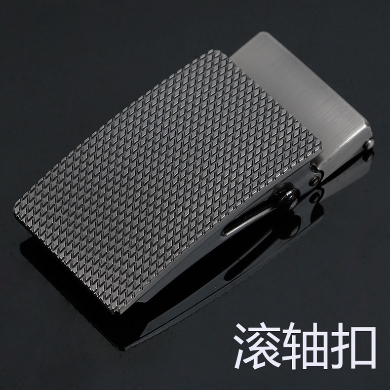 皮尔卡丹轻奢高档无孔无牙自动扣头男滚轴皮带扣35帆布腰带尼龙老式