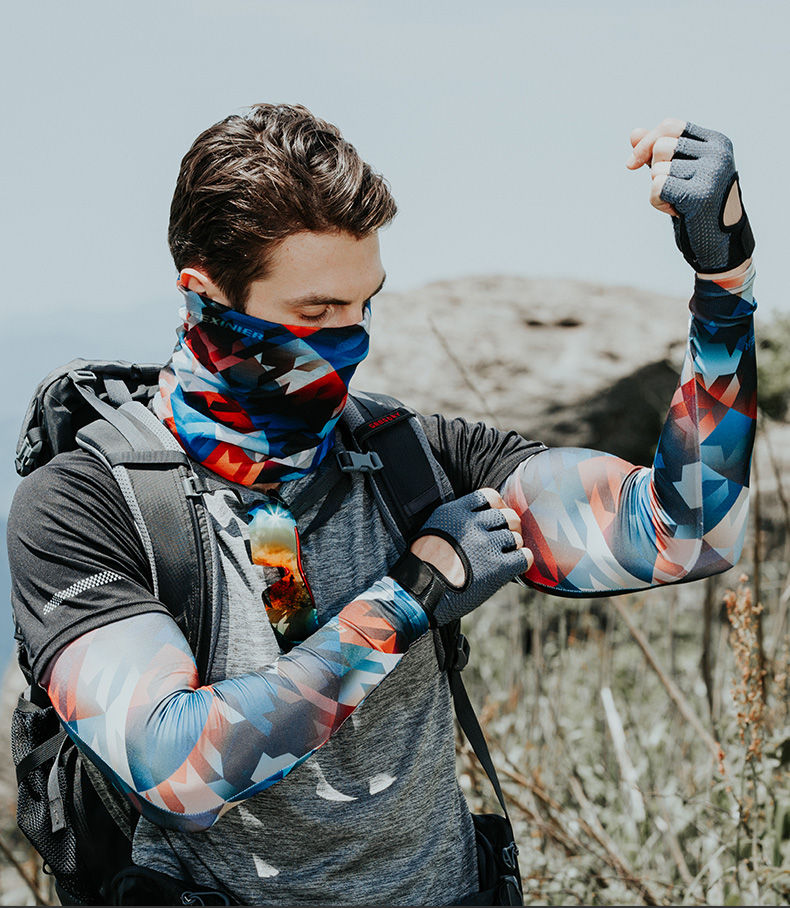 防晒手袖护臂男冰袖夏季男士女手套冰丝袖套潮骑行袖子套手臂开车