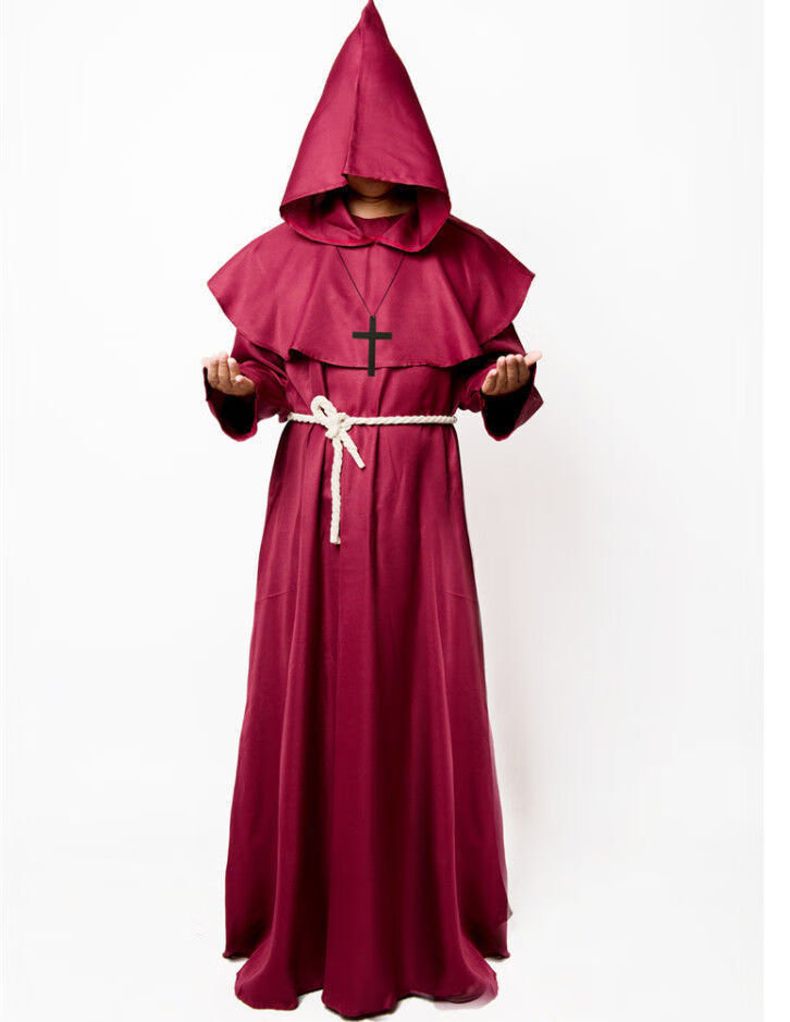 昔迪 万圣节套装中世纪僧侣修士袍巫师牧师教父神父cos服装男万圣节