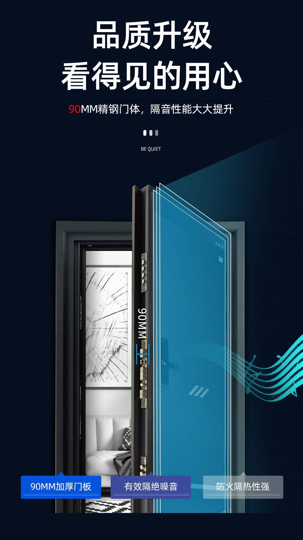 金凯德防盗门甲级进户门别墅门家用子母防盗门定制安全门书香门第标准