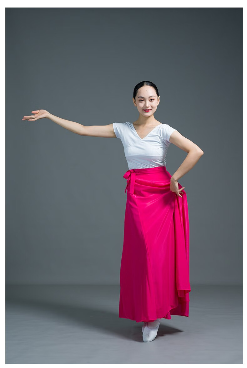 朝鲜舞蹈服装演出服女朝鲜舞练习裙表演裙子长筒 藏青色 s【图片 价格