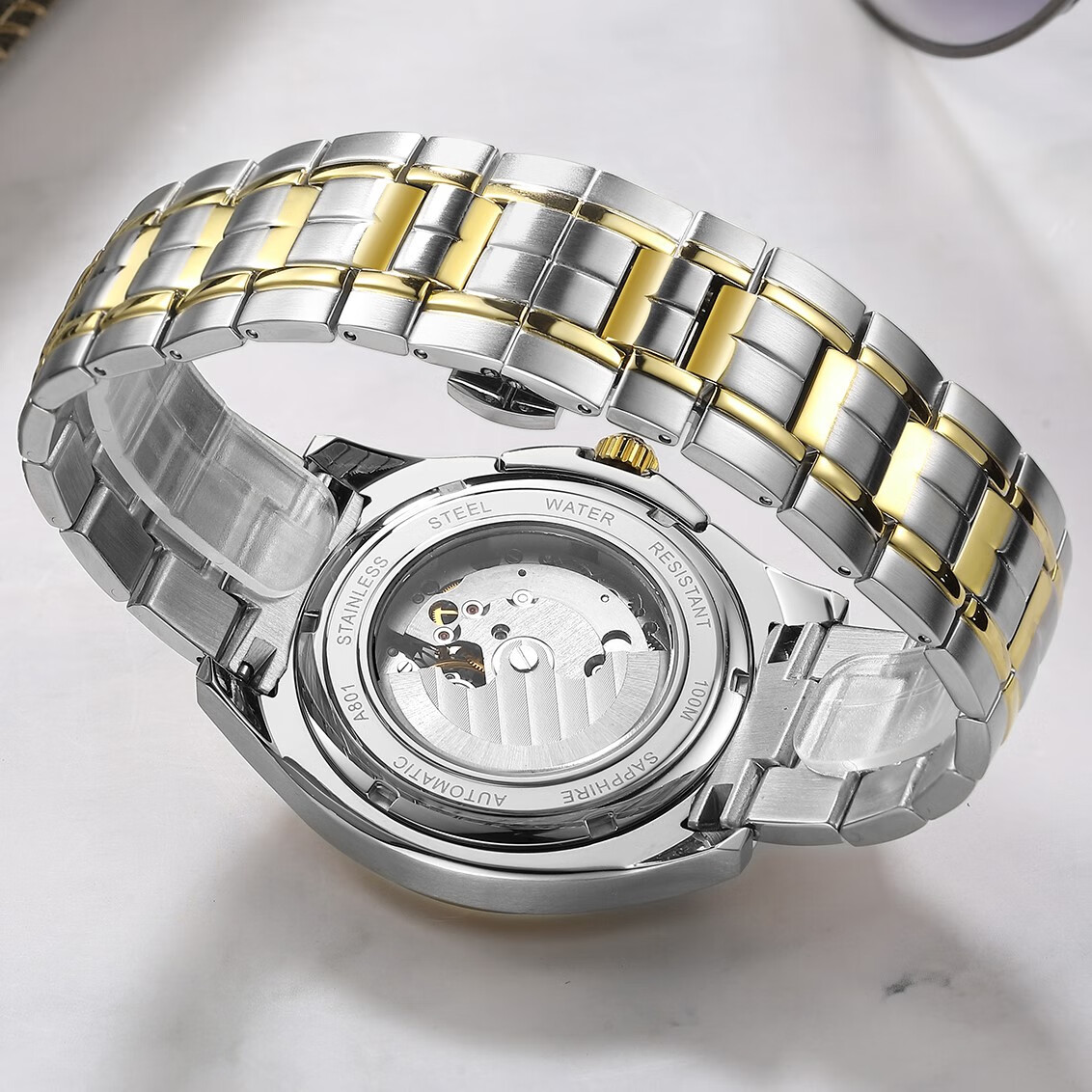 卡西欧(casio)全自动机械表皇冠机械手表日历防水钢带男女韩版时尚