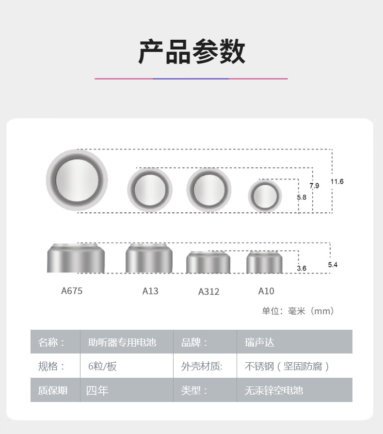 瑞声达助听器电池