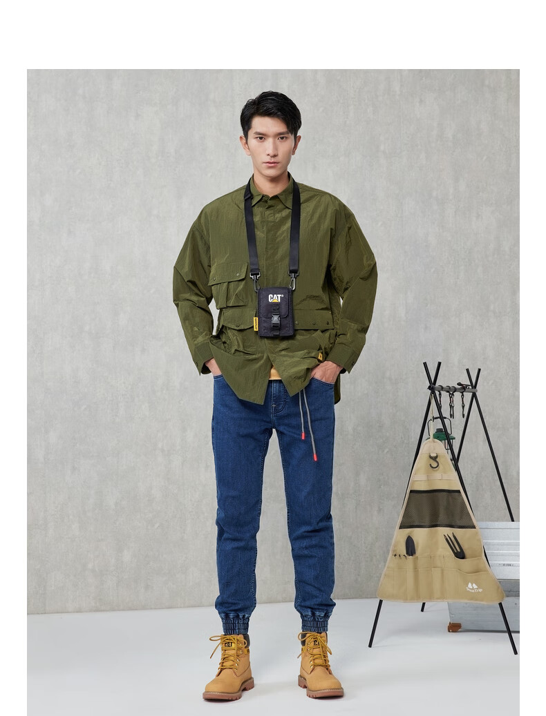 【商场同款】cat卡特衬衫男 2022春季新款户外工装风时尚休闲基础纯色