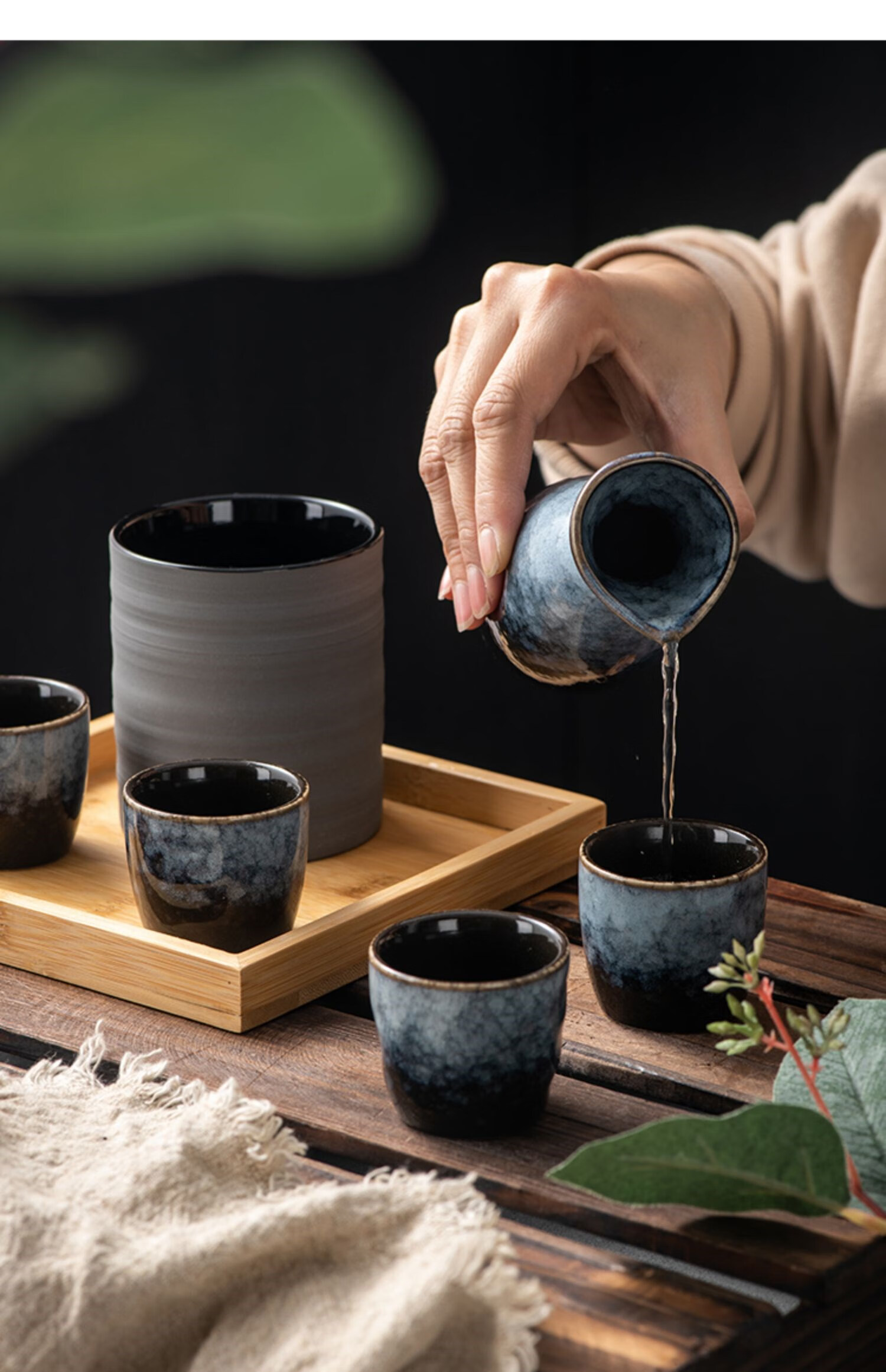 清酒杯日本清酒酒具陶瓷白酒分酒器烧酒杯古风酒盅温酒器日式清酒杯