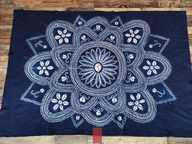 桌布大理民族风 扎染桌布云南大理蓝染白族手工艺民族风伴手礼民宿