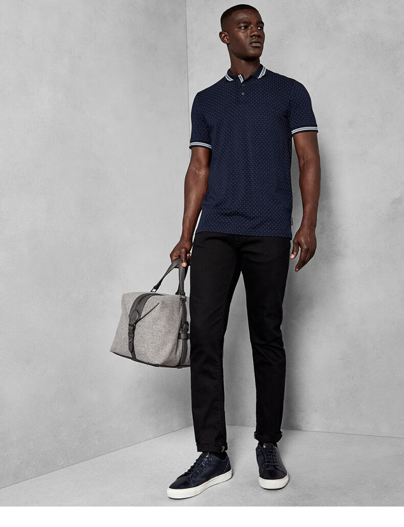 男装 polo衫 ted baker ted baker男士时尚圆点印花短袖polo衫 粉色 5