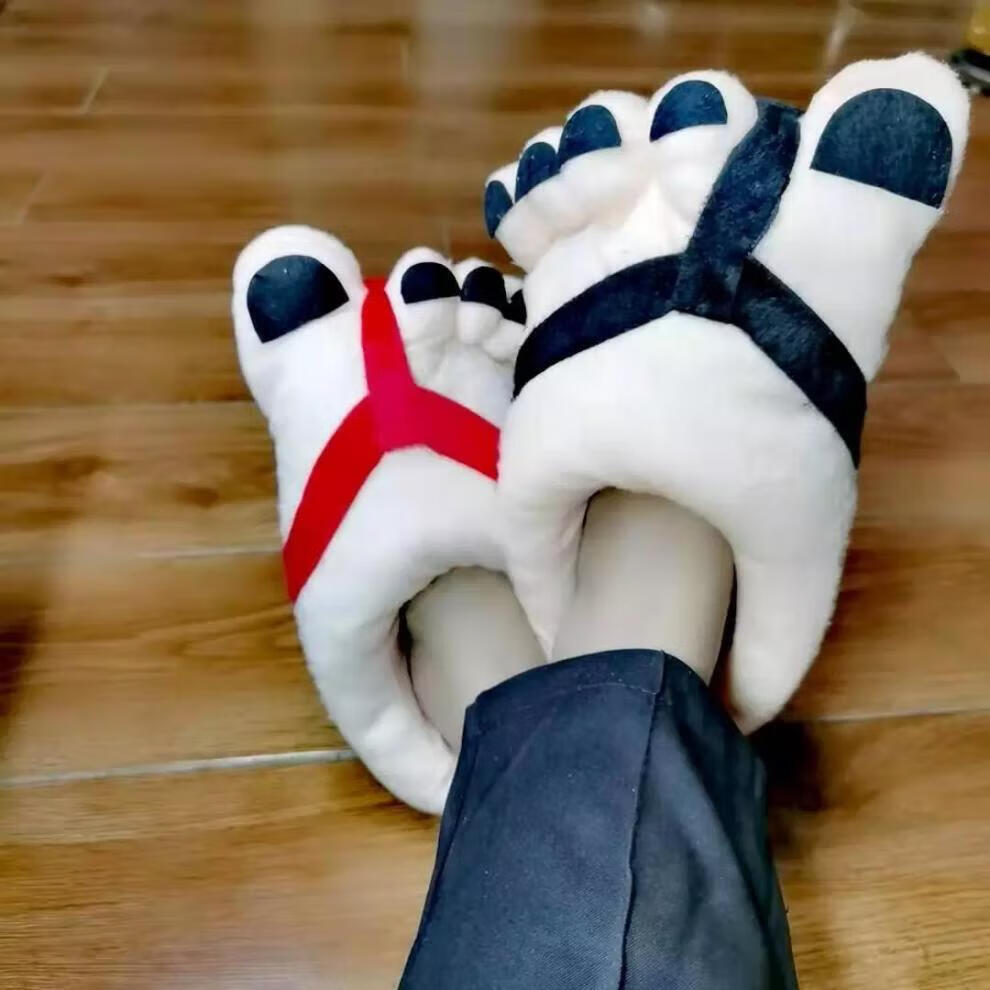 朴珀妮创意搞怪大脚丫棉拖鞋情侣款个性恶搞笑大码五趾室内毛绒居家