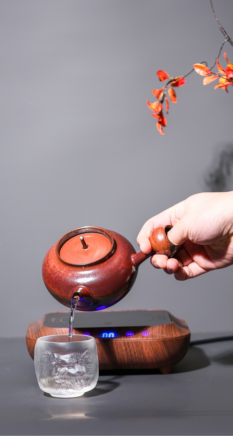 容山堂谢华大师砂铫潮州柴烧手拉壶手工煮茶烧水壶电陶炉玉书煨手拉