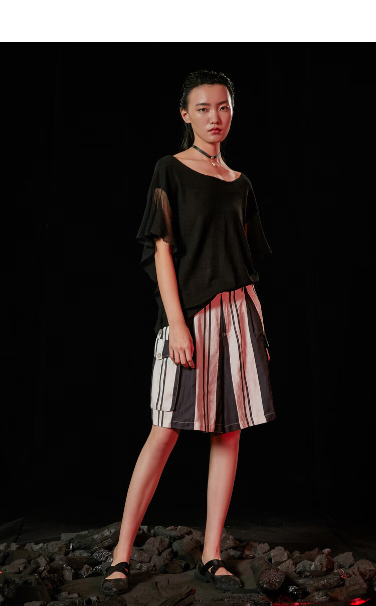 原创设计donoratico达衣岩2020夏针织衫黎明混着夜色时三然乌黑s