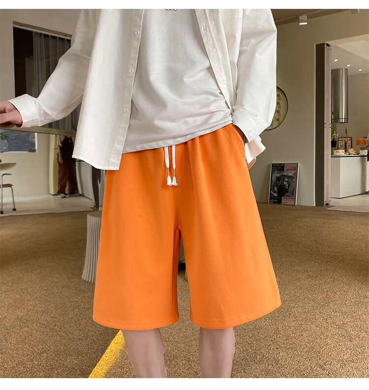 腾讯体育官方旗舰店同款橙色美式篮球短裤高街男夏季薄中性风情侣裤子