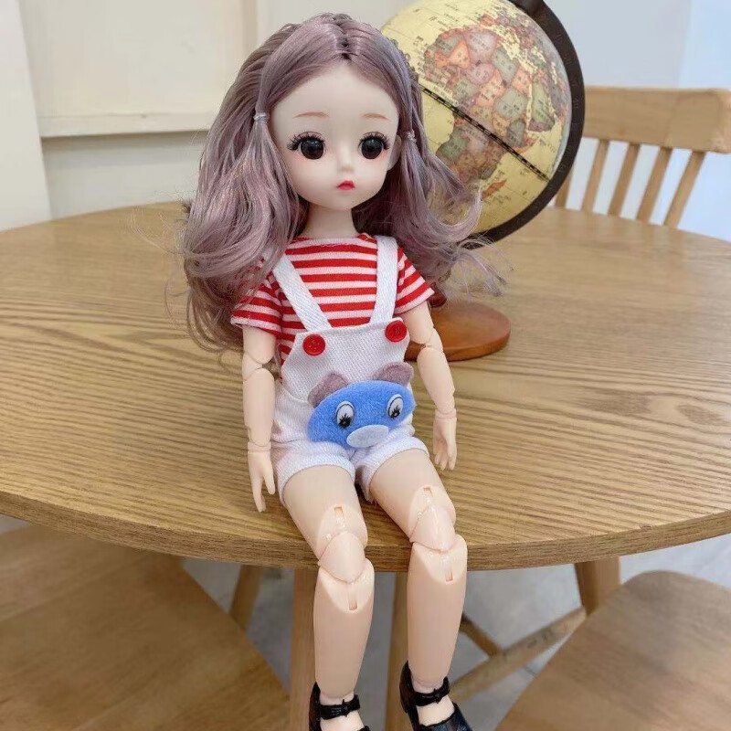 定制30厘米芭比娃娃小公主套装3d真眼22关节洋娃娃女孩过家家玩具