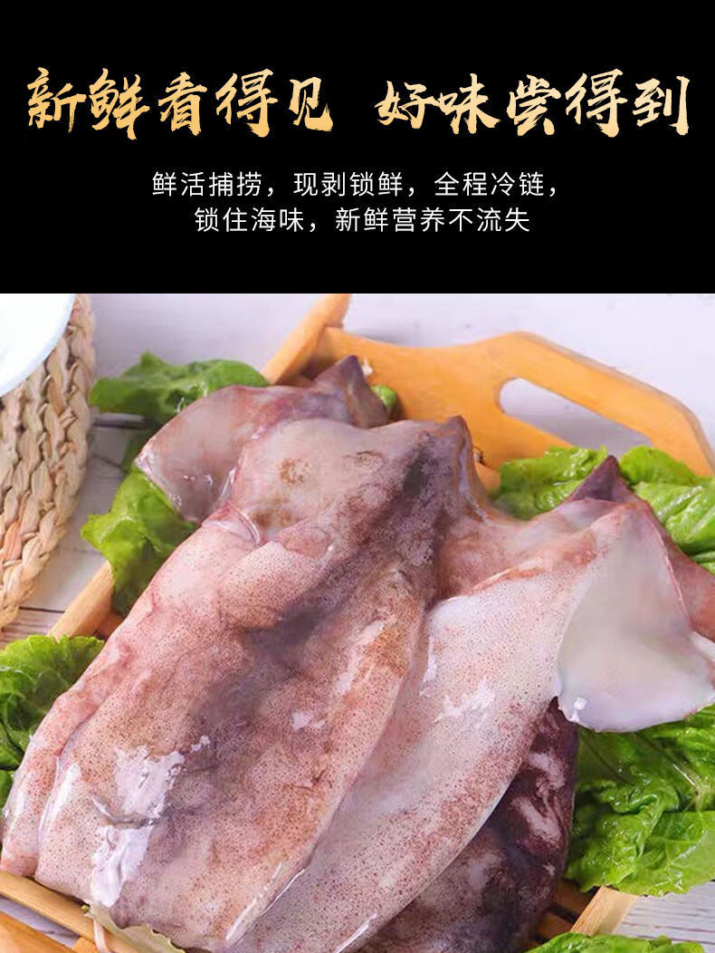 【去頭去內臟】新鮮大魷魚免清理魷魚片八爪魚章魚燒烤火鍋食材 10斤