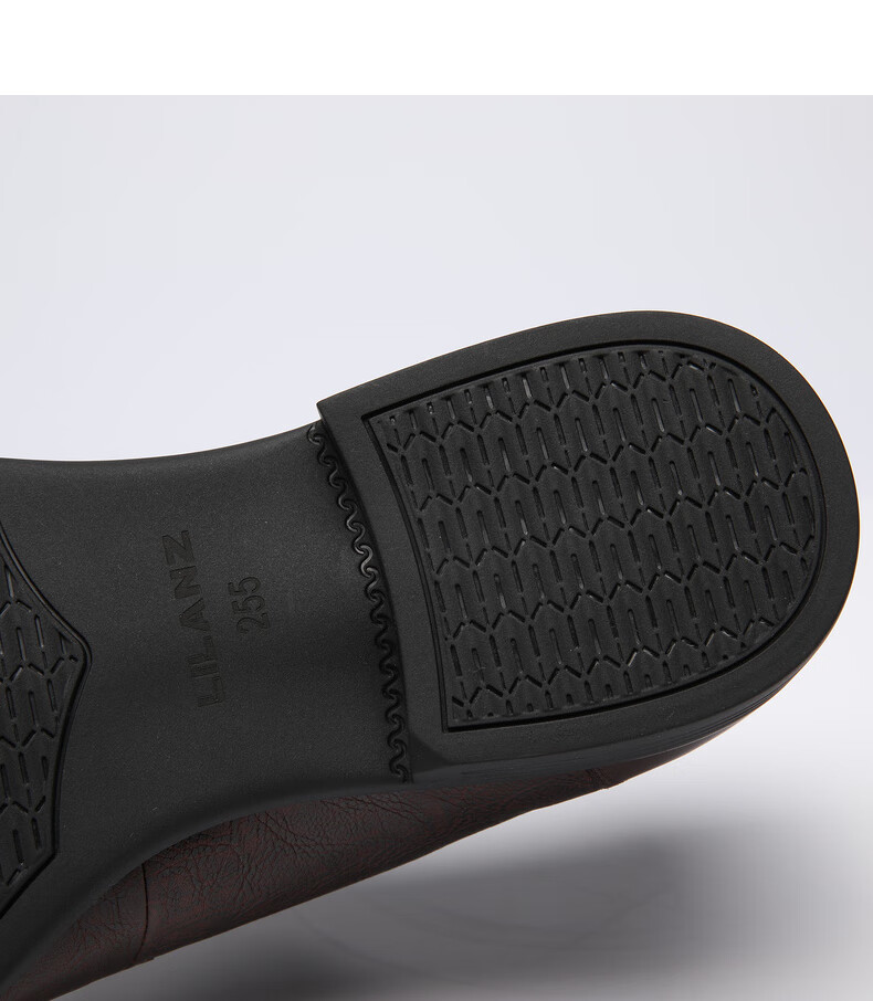 利郎皮鞋暗花纹正装鞋男2021秋季新款时尚牛皮革鞋子 暗棕色(20qxl