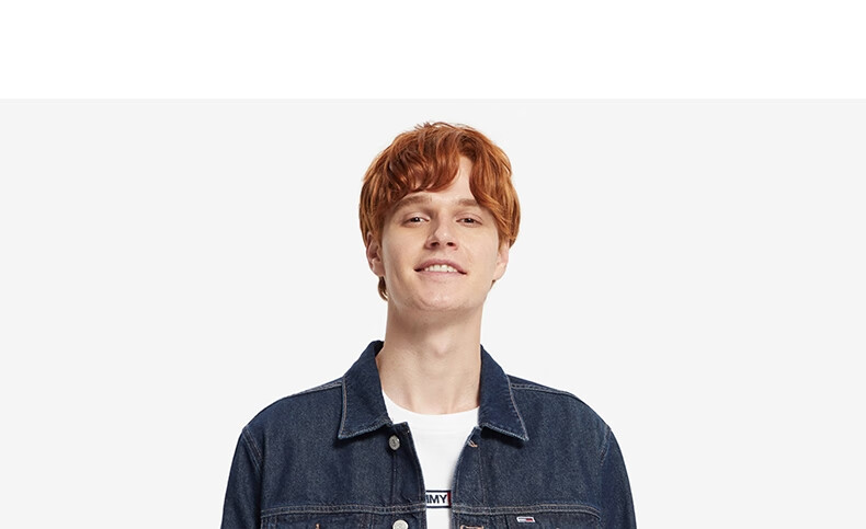 tommy jeans 男装2020春秋时尚潮流翻领牛仔外套 dm0dm07618 牛仔蓝1