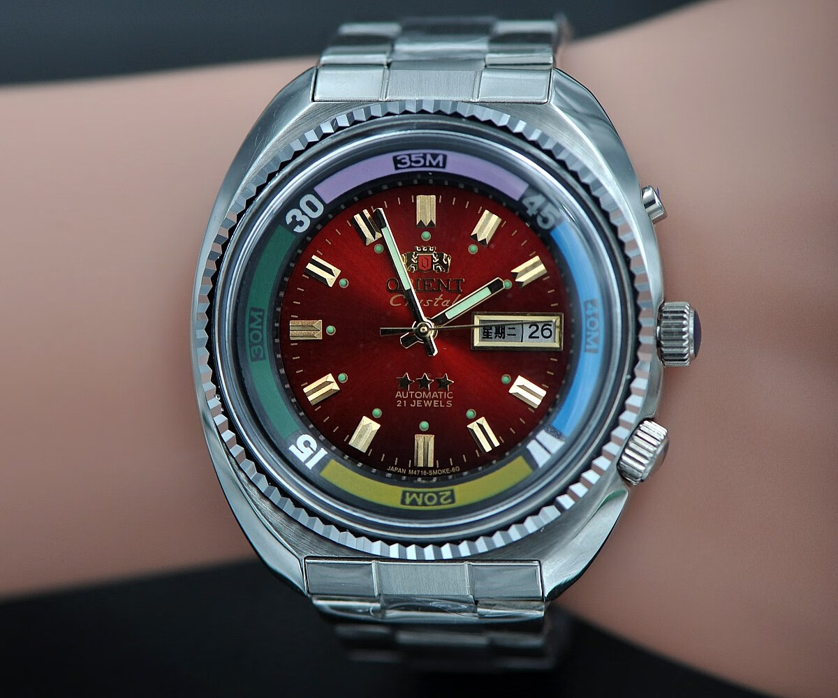 日本双狮全自动机械表男士海霸进口46943机芯大表盘夜光防水腕表 蓝色