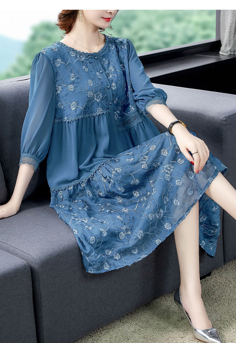 女装 连衣裙 梦诗蕊(mengshirui) 重磅高端轻奢贵夫人高端洋气宽松
