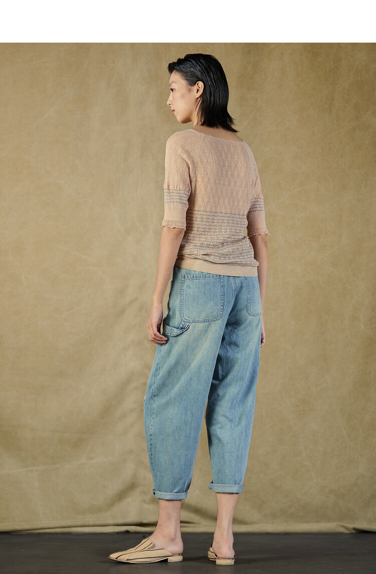 donoratico达衣岩夏装2021年夏牛仔裤粉色梦之一依旧蓝m