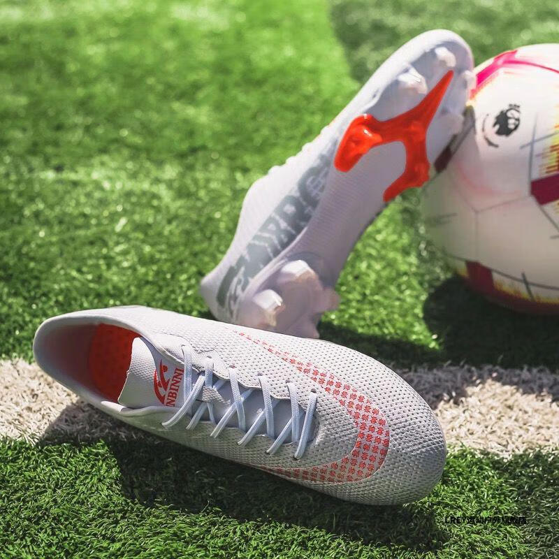 足球鞋【莆田纯原】刺客13代高帮足球鞋男碎钉白色ag长钉c罗梅西比赛