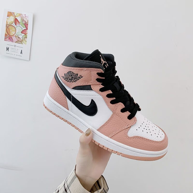 耐克aj1mid乔1中帮巴黎灰蓝黑紫韩版百搭男女学生休闲板鞋852542-105