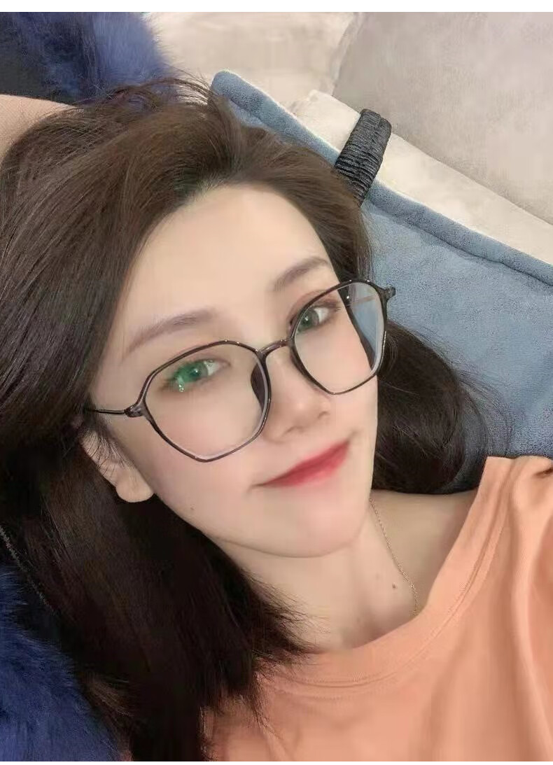 sharetalent超轻纯钛眼镜框女时尚多边圆脸素颜显瘦眼镜架防蓝光辐射