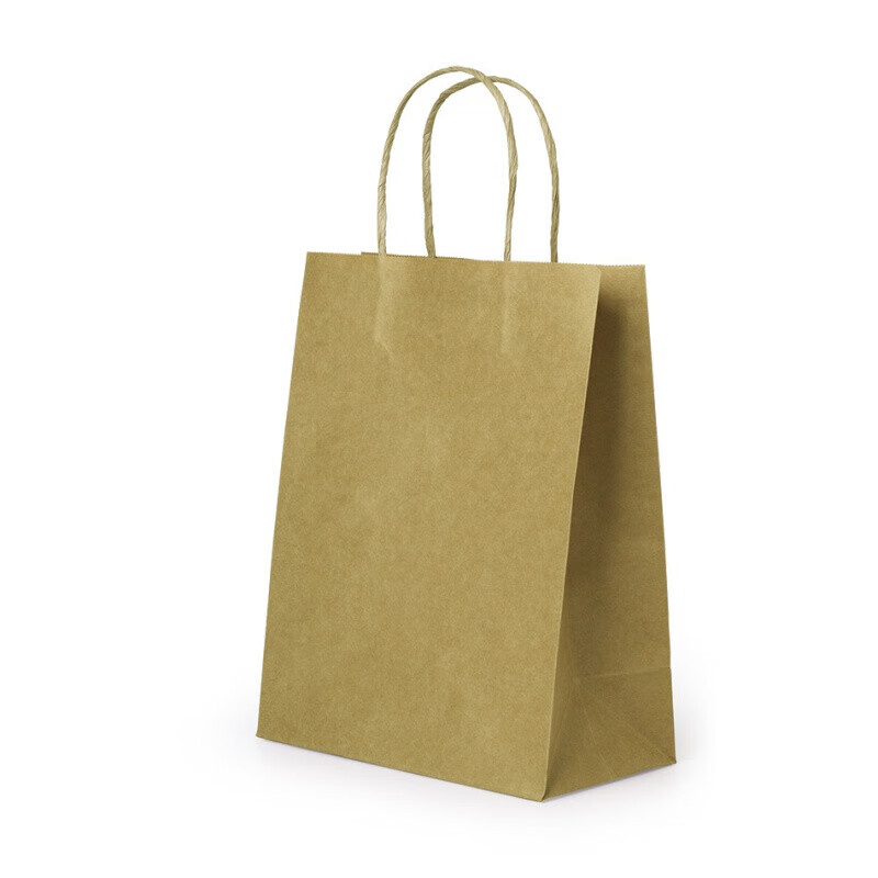 BONZEMON 包装袋纸袋外卖烘焙手提袋现货牛皮纸礼品袋购物袋加印logo 本色 中号