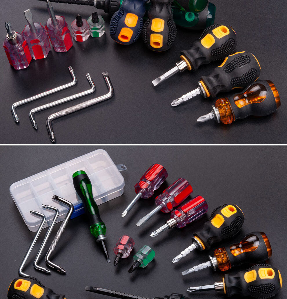 萝卜头螺丝刀两用伸缩螺丝刀家用一字十字梅花平口超短拆机螺丝批