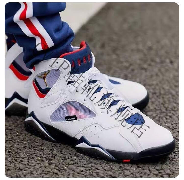 air 7 高帮篮球鞋psg黑白灰校园情侣透气运动鞋 aj7大巴黎 36.