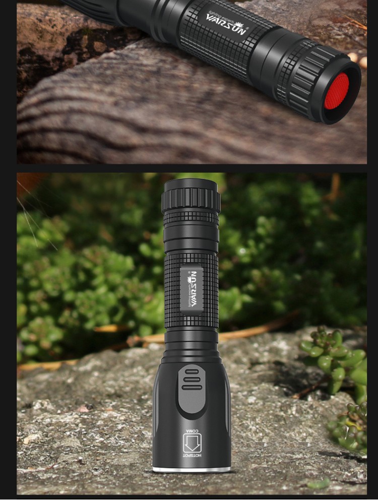 warsun沃尔森 a350手电筒多功能变焦强光手电超亮远射led可充电非氙气