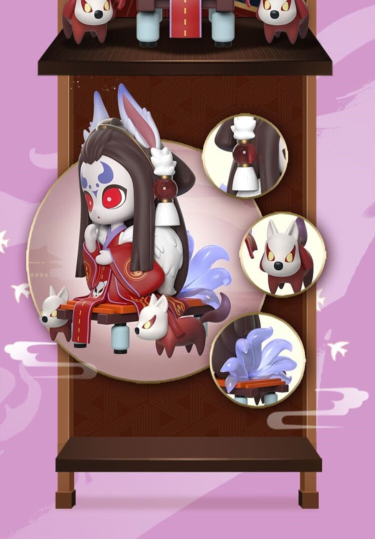 阴阳师第四弹盲盒现世奇趣盒人物玉藻前鬼童丸人偶公仔模型潮 第四弹