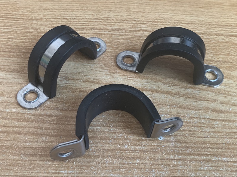 304不锈钢骑马卡u型卡连胶条马鞍卡带胶f1型胶条卡箍管卡管夹抱箍 200