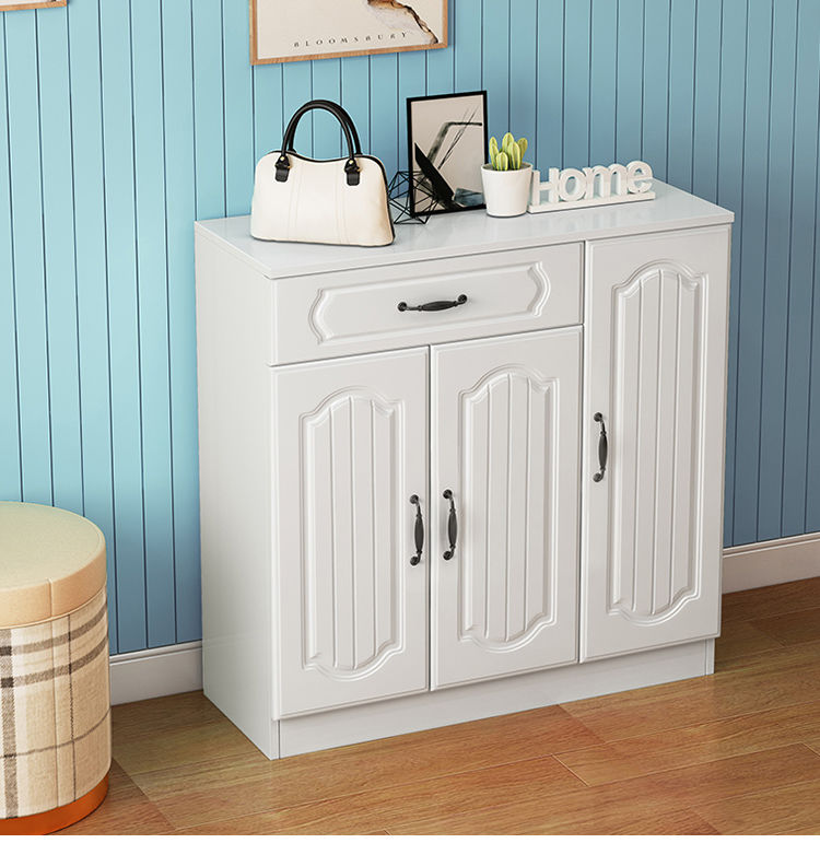 鞋柜实木简约现代多功能大容量一体家用门口进门储物柜挂衣架鞋架三门