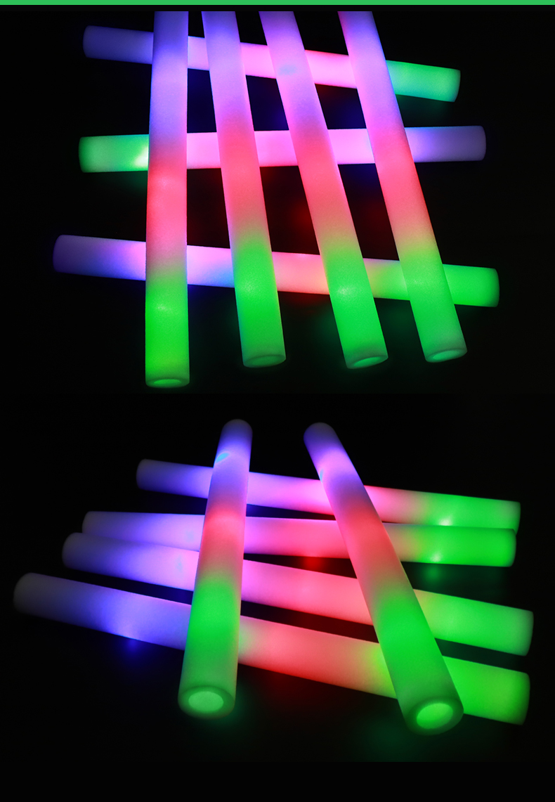 创禧七色泡沫荧光棒酒店互动气氛手持荧光棒演唱会应援道具海绵一次性