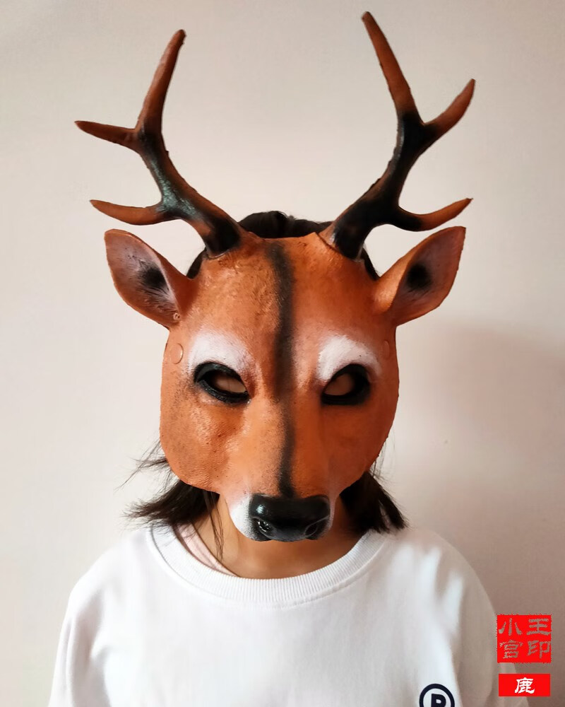 万圣节动物面具小鸟大公鸡鹦鹉青蛙奶牛松鼠小鹿兔子野猪神龙头套万圣