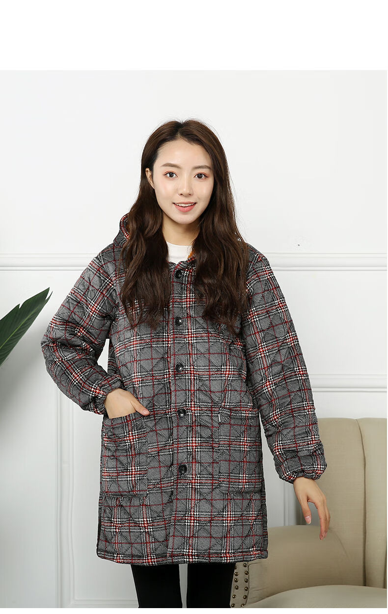 南极人nanjiren 冬季加厚男女罩衣保暖加绒大人加棉工作服加绒中长款