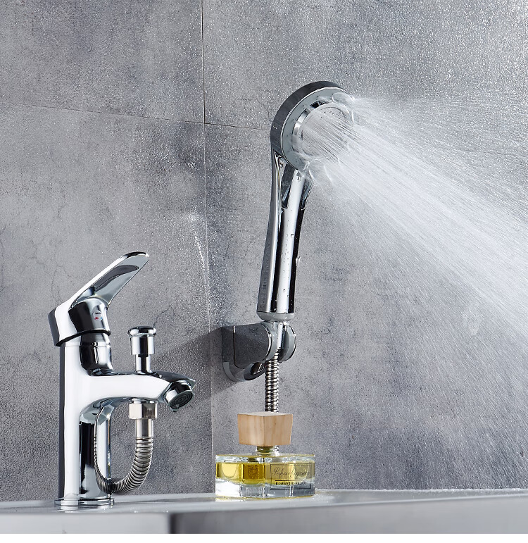 着婳全铜单孔双用面盆带淋浴花洒两用冷热水龙头洗澡洗手盆混水阀全铜