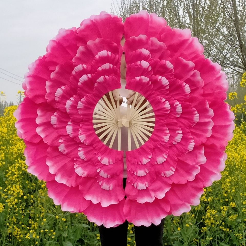 开场舞牡丹花扇大花瓣舞蹈扇广场舞团体操活动道具舞台演出扇子紫五层
