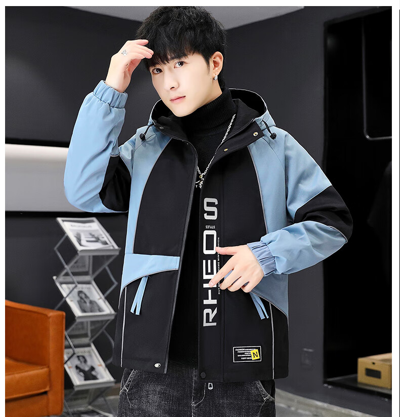 蒙森图初中生高中生穿的外套青少年男学生户外冲风锋衣秋冬季加绒男孩