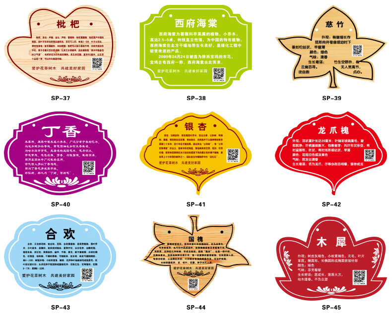 树牌挂牌学校公园认养牌插地牌子植物绿化信息牌铭牌树木介绍标识牌