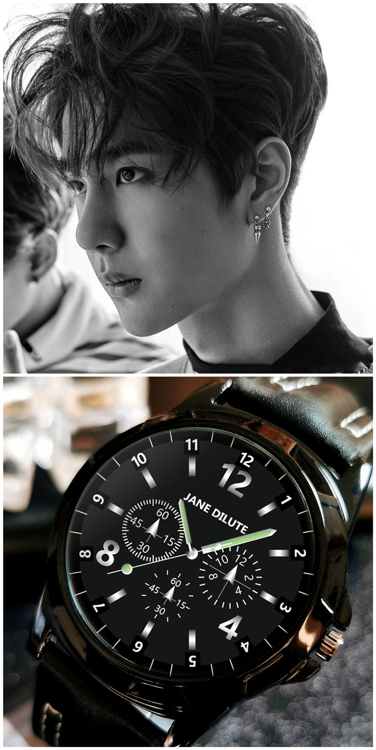 朴里jd潮牌手表男学生韩版简约时尚男士夜光腕表情侣手表生日礼物白盘