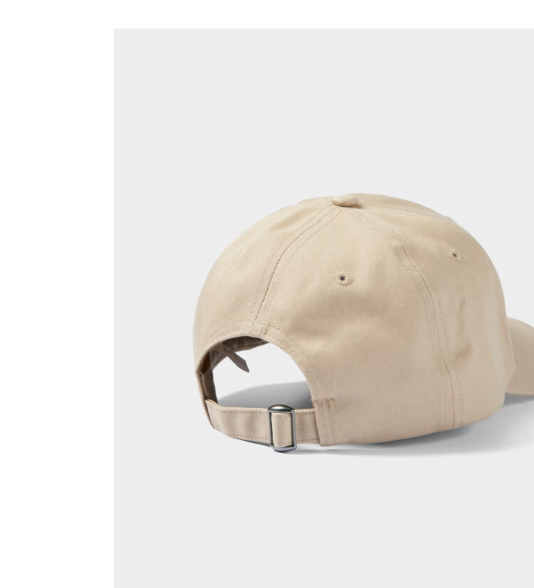 黑鲸字母绣花卡其棒球帽秋季可调节松紧鸭舌帽商场同款 卡其20 56-65